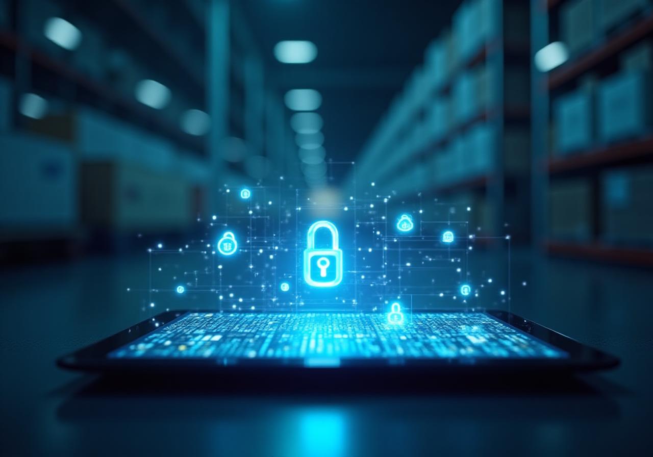 Secure data encryption visualization for logistics shipping manifests